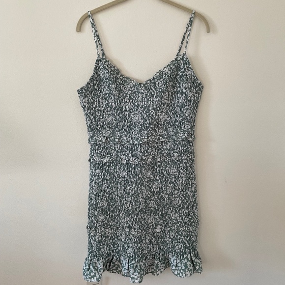 ABERCROMBIE & FITCH Smocked Green Mini Dress - Picture 2 of 15